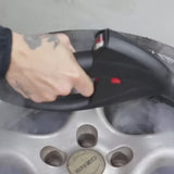 Reinigung von Felgen mit Dampf